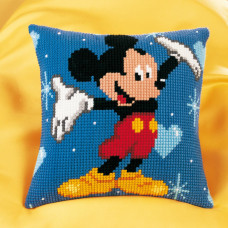 PN-0014602 Mickey Mouse. Подушка. Vervaco. Набір для вишивки нитками хрестиком по малюнку на тканині