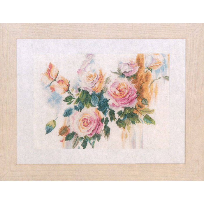 PN-0151017 Букет рожевих троянд (лілія bouquet). 35x26 см. Lanarte. Набір для вишивки хрестиком на рівномірці
