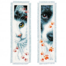 PN-0155651 Собака і кішка. Закладка. Набір для вишивки нитками. Vervaco