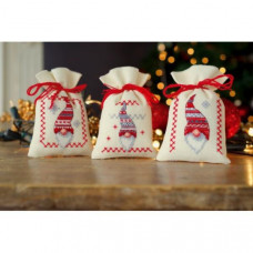 PN-0155951 Різдвяні гноми. Мішечки для саше. Набір для вишивки нитками. Vervaco