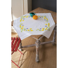 PN-0162071 Spring Flowers Tablecloth (Весняні) . Серветка. Vervaco. Набір для вишивання нитками