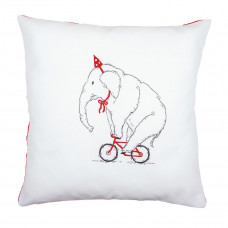 PN-0162239 Слон на велосипеді. Подушка. Набір для вишивки нитками. Vervaco