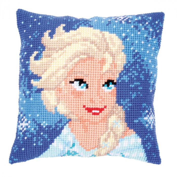 PN-0165924 Disney Frozen Elsa. Подушка. Vervaco. Набір для вишивки нитками хрестиком по малюнку на тканині