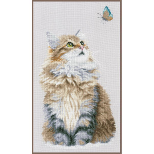 PN-0171041 Лісовий кіт. 25х42 см. LanArte. Набір для вишивки хрестиком на Aida 14