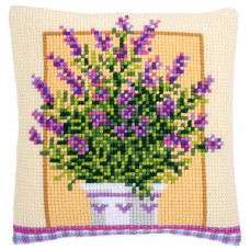 PN-0172863  Lavender in pot. Подушка. Vervaco. Набір для вишивки нитками хрестиком по малюнку на тканині