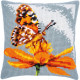 PN-0198668 Метелик на квітці. Подушка. Vervaco. Набір для вишивки нитками хрестиком по малюнку на тканині