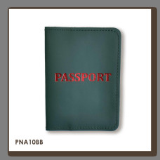 PNA10BB Babylon Обкладинка для паспорта з написом PASSPORT 10x14 см зелена, червоне тиснення, шкіра