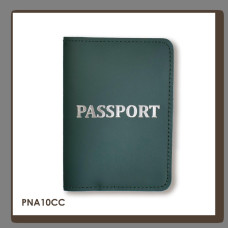 PNA10CC Babylon Обкладинка для паспорта з написом PASSPORT 10x14 см зелена, срібне тиснення, шкіра