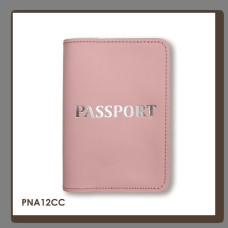 PNA12CC Babylon Обкладинка для паспорта з написом PASSPORT 10x14 см рожева, срібне тиснення, шкіра