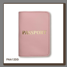 PNA12DD Babylon Обкладинка для паспорта з написом PASSPORT 10x14 см рожева, золоте тиснення, шкіра