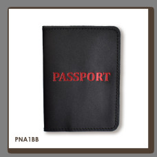 PNA1BB Babylon Обкладинка для паспорта з написом PASSPORT 10x14 см чорна, червоне тиснення, шкіра