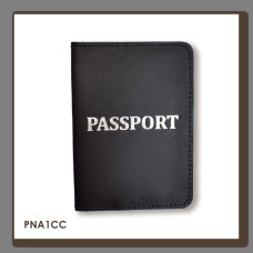 PNA1CC Babylon Обкладинка для паспорта з написом PASSPORT 10x14 см чорна, срібне тиснення, шкіра