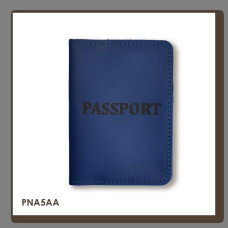 PNA5AA Babylon Обкладинка для паспорта з написом PASSPORT 10x14 см синя, чорне тиснення, шкіра