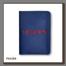 PNA5BB Babylon Обкладинка для паспорта з написом PASSPORT 10x14 см синя, червоне тиснення, шкіра