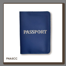PNA5CC Babylon Обкладинка для паспорта з написом PASSPORT 10x14 см синя, срібне тиснення, шкіра