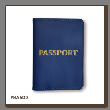 PNA5DD Babylon Обкладинка для паспорта з написом PASSPORT 10x14 см синя, золоте тиснення, шкіра