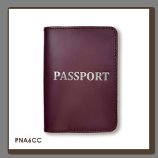 PNA6CC Babylon Обкладинка для паспорта з написом PASSPORT 10x14 см бордова, срібне тиснення, шкіра