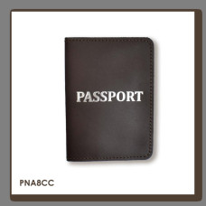 PNA8CC Babylon Обкладинка для паспорта з написом PASSPORT 10x14 см темно-коричнева, срібне тиснення, шкіра