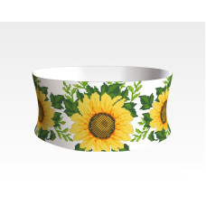 ПС012пБнннн Барвиста вишиванка Заготовка для вишивки - Пояс жіночий Соняхи р.42-54 габардин, білий