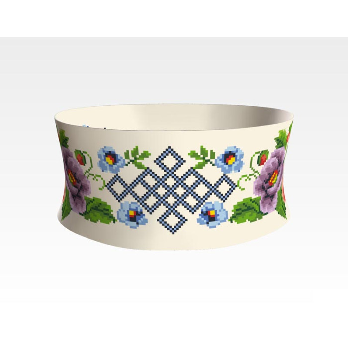 ПС014кМнннн Пояс жіночий, атлас-коттон, бежевий. Барвиста вишиванка. Заготовка для вишивки бісером