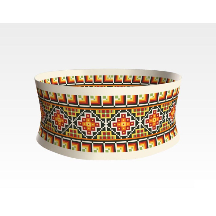 ПС028кМнннн Пояс жіночий, атлас-коттон, бежевий. Барвиста вишиванка. Заготовка для вишивки бісером