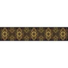 ПС033шЧнннн Барвиста вишиванка Заготовка для вишивки - Пояс жіночий Кучерява безмежність р.42-54 шовк, чорний