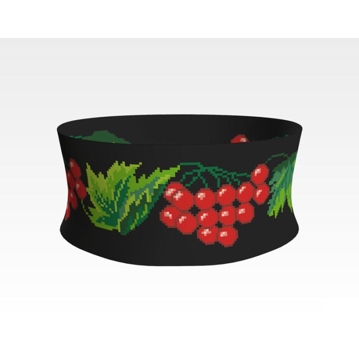 ПС037кЧнннн Пояс жіночий, атлас-коттон, чорний. Барвиста вишиванка. Заготовка для вишивки бісером