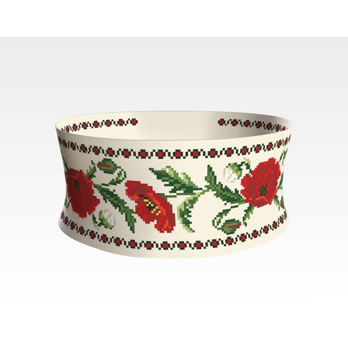 ПС050кМнннн Пояс жіночий, атлас-коттон, бежевий. Барвиста вишиванка. Заготовка для вишивки бісером