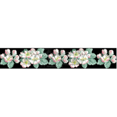 ПС052шЧнннн Барвиста вишиванка Заготовка для вишивки - Пояс жіночий Витончені троянди, незабудки р.42-54 шовк, чорний