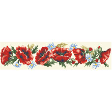 ПС054шМнннн Барвиста вишиванка Заготовка для вишивки - Пояс жіночий Лілеї, троянди, незабудки р.42-54 шовк, бежевий