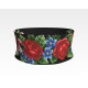 ПС055кЧнннн Пояс жіночий, атлас-коттон, чорний. Барвиста вишиванка. Заготовка для вишивки бісером