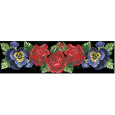 ПС056шЧнннн Барвиста вишиванка Заготовка для вишивки - Пояс жіночий Ніжна калина р.42-54 шовк, чорний