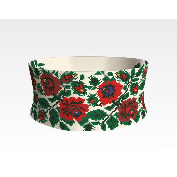 ПС062кМнннн Пояс жіночий, атлас-коттон, бежевий. Барвиста вишиванка. Заготовка для вишивки бісером