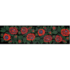 ПС062шЧнннн Барвиста вишиванка Заготовка для вишивки - Пояс жіночий Прикарпаття. Оберіг р.42-54 шовк, чорний