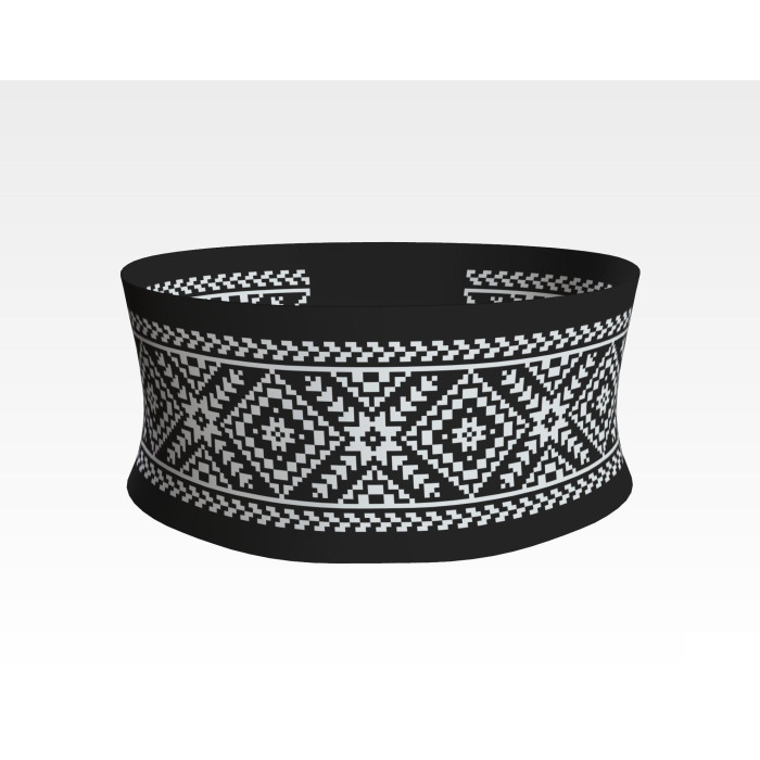 ПС066кЧнннн Пояс жіночий, атлас-коттон, чорний. Барвиста вишиванка. Заготовка для вишивки бісером