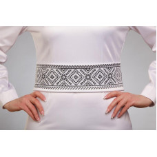 ПС066пБнннн Барвиста вишиванка Заготовка для вишивки - Пояс жіночий Жито р.42-54 габардин, білий