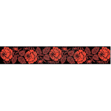 ПС071шЧнннн Барвиста вишиванка Заготовка для вишивки - Пояс жіночий Лілея р.42-54 шовк, чорний