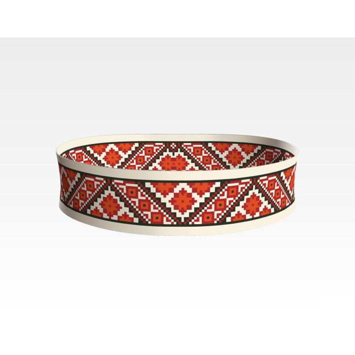 ПС074кМнннн Пояс жіночий, атлас-коттон, бежевий. Барвиста вишиванка. Заготовка для вишивки бісером