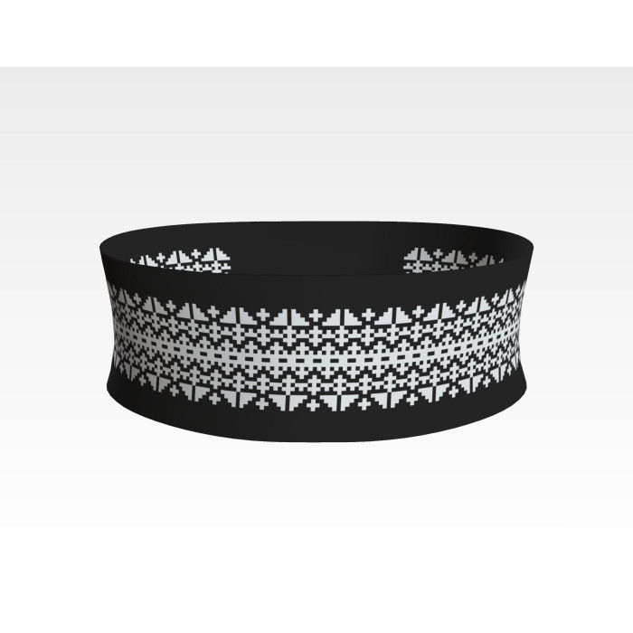 ПС082кЧнннн Пояс жіночий, атлас-коттон, чорний. Барвиста вишиванка. Заготовка для вишивки бісером