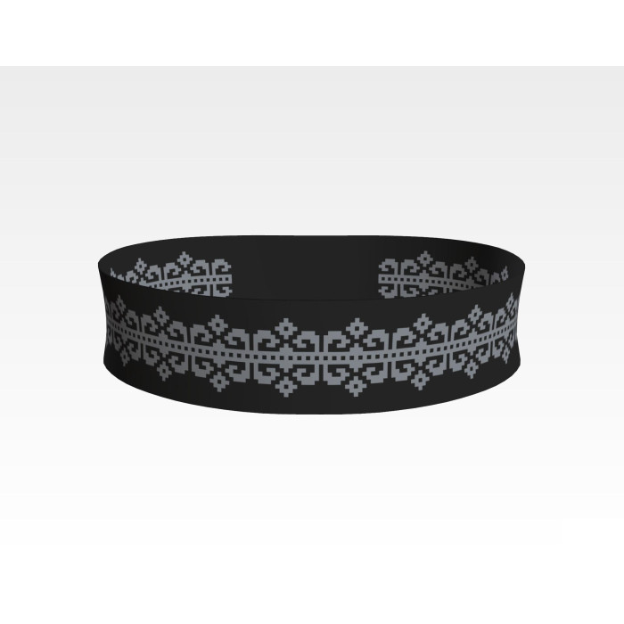 ПС083кЧнннн Пояс жіночий, атлас-коттон, чорний. Барвиста вишиванка. Заготовка для вишивки бісером