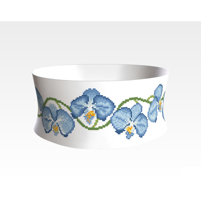 ПС085кБнннн Пояс жіночий, атлас-коттон, білий. Барвиста вишиванка. Заготовка для вишивки бісером