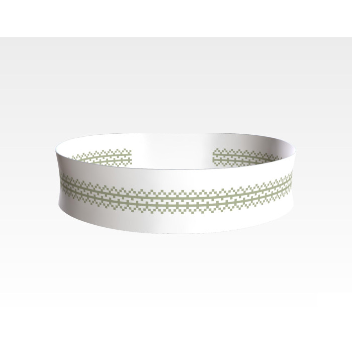 ПС106кБнннн Пояс жіночий, атлас-коттон, білий. Барвиста вишиванка. Заготовка для вишивки бісером