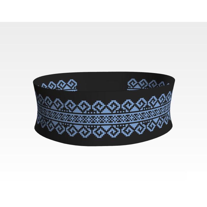 ПС110кЧнннн Пояс жіночий, атлас-коттон, чорний. Барвиста вишиванка. Заготовка для вишивки бісером