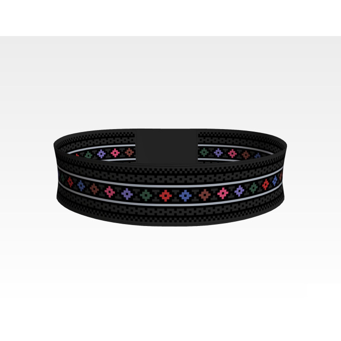 ПС114кЧнннн Пояс жіночий, атлас-коттон, чорний. Барвиста вишиванка. Заготовка для вишивки бісером