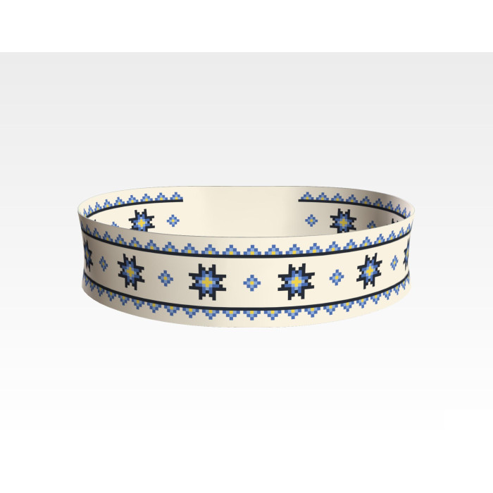 ПС115кМнннн Пояс жіночий, атлас-коттон, бежевий. Барвиста вишиванка. Заготовка для вишивки бісером