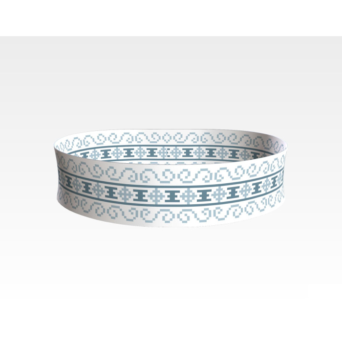 ПС116кБнннн Пояс жіночий, атлас-коттон, білий. Барвиста вишиванка. Заготовка для вишивки бісером