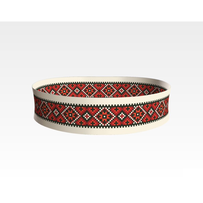 ПС120кМнннн Пояс жіночий, атлас-коттон, бежевий. Барвиста вишиванка. Заготовка для вишивки бісером