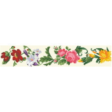 ПС023кМнннн Пояс жіночий, атлас-коттон, бежевий. Барвиста вишиванка. Заготовка для вишивки бісером