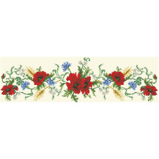 ПС026кМнннн Пояс жіночий, атлас-коттон, бежевий. Барвиста вишиванка. Заготовка для вишивки бісером