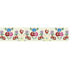 ПС090кМнннн Пояс жіночий, атлас-коттон, бежевий. Барвиста вишиванка. Заготовка для вишивки бісером